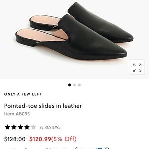JCrew Leather Pointed Toe Slides